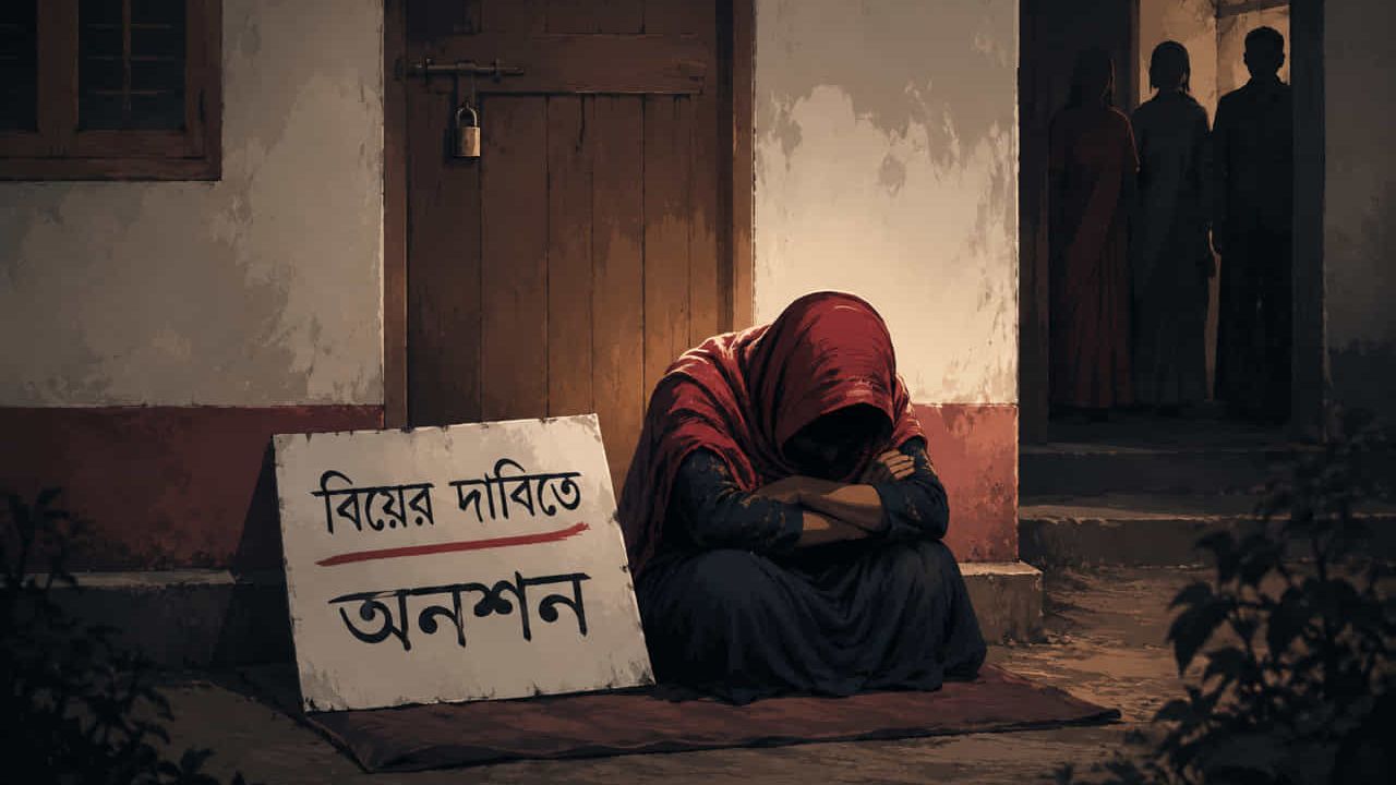দিনাজপুরে বিয়ের দাবিতে বৃদ্ধের বাড়িতে অবস্থান